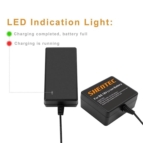 Shentec Cargador de batería de 18 V de iones de litio compatible con Bosch 18 V BAT609 BAT609G BAT618 BAT618G BAT619 BAT619G BAT610G 2607336169 2607336170 2607336236 26073333336 66 de 9 de 2607336092 - Image 7