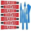 Shoe Goo - calcomanía de reparación para fijación de zapatos o botas desgastados, transparente, 7 tubos de 0.1 onzas, juego de herramientas para esparcidor Pixiss