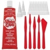 Shoe Goo - calcomanía de reparación para fijar zapatos o botas desgastados, transparente, 3.4 onzas (109.4 ml), 10 puntas aplicadoras de punta de corte y juego de herramientas para esparcidor Pixiss