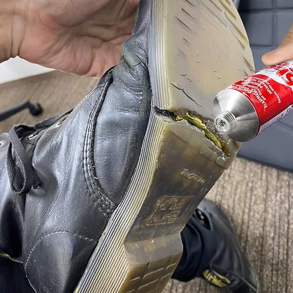 Shoe Goo - calcomanía de reparación para fijar zapatos o botas desgastados, transparente, 3.4 onzas (109.4 ml), 10 puntas aplicadoras de punta de corte y juego de herramientas para esparcidor Pixiss - Image 9