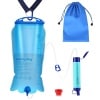 SimPure Filtro de agua por gravedad, purificador de agua portátil alimentado por gravedad con bolsa de gravedad de 3 L, correa para árbol, equipo de supervivencia sin BPA y equipo para acampar,