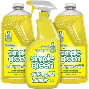 Simple Green Limpiador multiusos – Quitamanchas para ropa, tela y alfombra, limpia suelos e inodoros, desengrasa hornos y sartenes (limón, spray de 32 onzas y recambio de 2 a 64 onzas)
