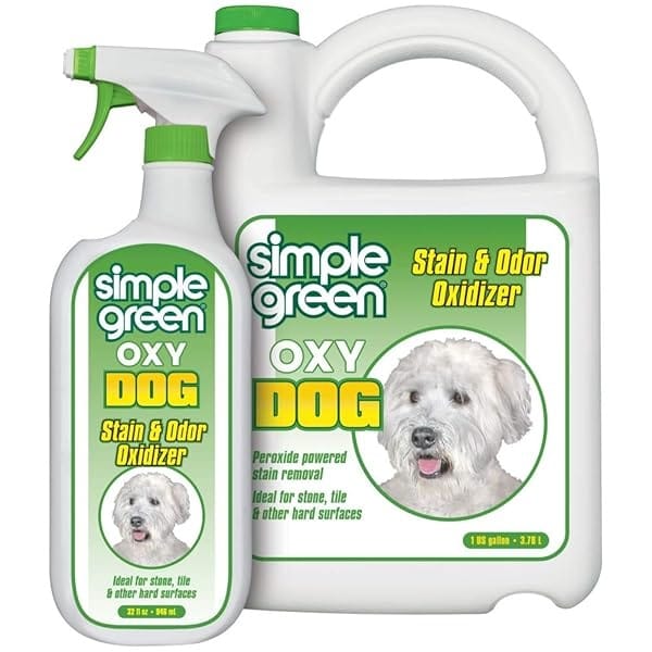 Simple Green Oxy oxidante de Manchas y olores para Perros - Limpiador de peróxido para orina, heces, vómitos, Baba