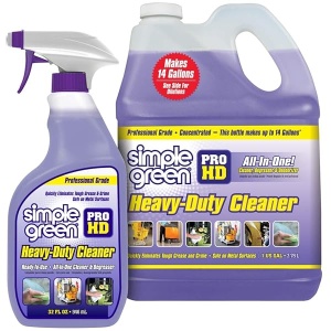 Simple Green Pro HD Limpiador concentrado y desengrasante "púrpura" – resistente, profesional, automotriz, restaurante, cocinas, parrillas, hornos – Spray de 32 onzas y 1 gal de repuesto (paquete de 2)