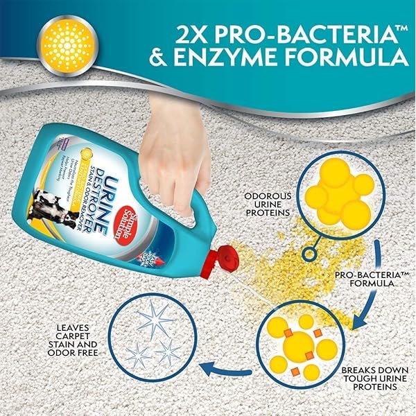 Simple Solution - Destructor de orina para Mascotas | Limpiador enzimático con 2 x Poder de Limpieza Pro-Bacterias | Dirige Manchas y olores de orina | 1 galón - Image 3