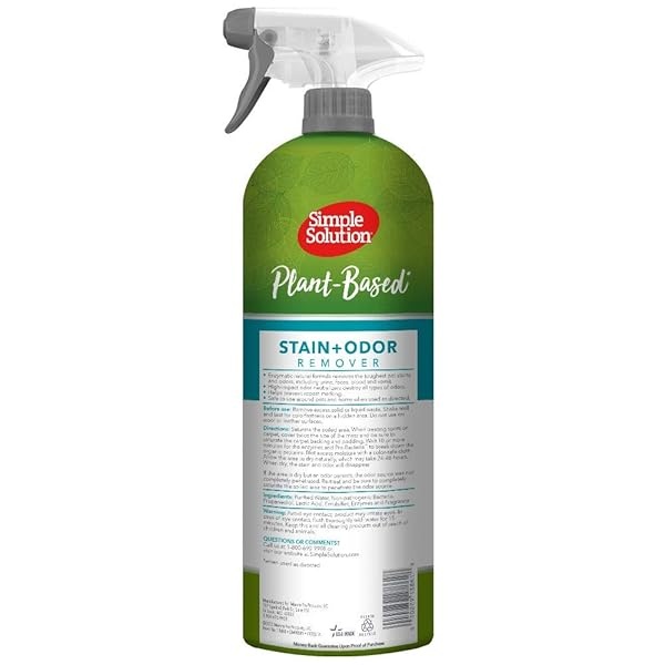 Simple Solution - Eliminador de Manchas y olores a Base de Plantas | Fórmula enzimática Natural y probacteriana Hecha con Ingredientes Naturales y de Calidad a Base de Plantas | 32 oz - Image 8