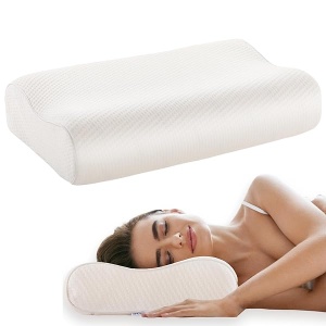 Sinomax - Almohada cervical y cuello de espuma viscoelástica de contorno – Almohada de cuello de diamante dorado para apoyo de espalda y personas que duermen de lado, 22 x 14 x 4-5 pulgadas (estándar)