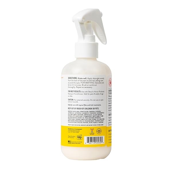 Skout's Honor: Desenredador probiótico – 8 fl oz – Hidrata y desodoriza el pelo, soporta las defensas naturales de mascotas, pH equilibrado y libre de sulfatos con aceite de aguacate - Image 3
