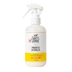 Skout's Honor: Desenredador probiótico – 8 fl oz – Hidrata y desodoriza el pelo, soporta las defensas naturales de mascotas, pH equilibrado y libre de sulfatos con aceite de aguacate