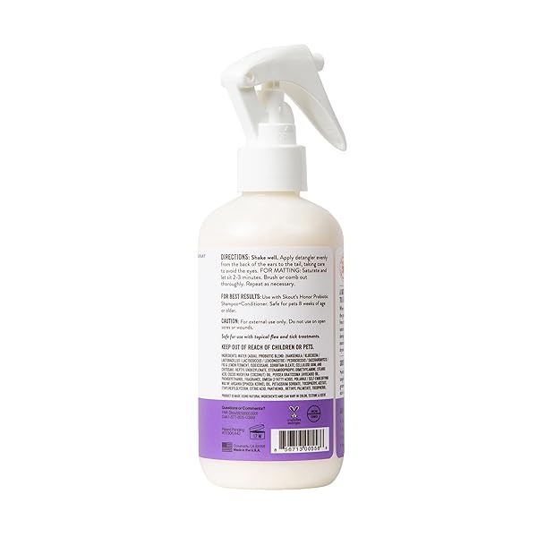 Skout's Honor: Desenredador probiótico – 8 fl oz – Hidrata y desodoriza el pelo, soporta las defensas naturales de mascotas, pH equilibrado y libre de sulfatos con aceite de aguacate - Image 3