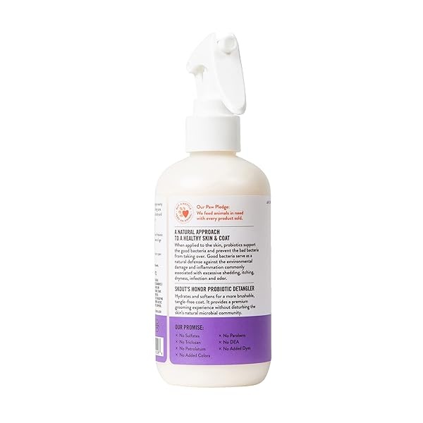 Skout's Honor: Desenredador probiótico – 8 fl oz – Hidrata y desodoriza el pelo, soporta las defensas naturales de mascotas, pH equilibrado y libre de sulfatos con aceite de aguacate - Image 4