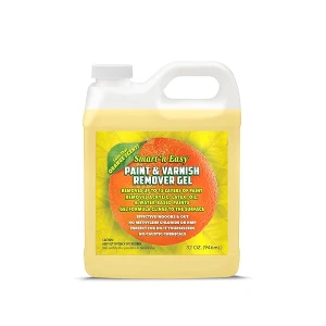 Smart 'n Easy Gel removedor de pintura y barniz – Eliminador de pintura fácil – Tiras múltiples capas de acrílico, látex, aceite y pinturas y barnices a base de agua, aroma cítrico naranja – 32 onzas