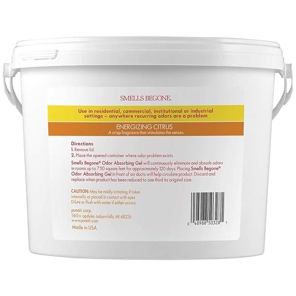 Smells Begone Gel absorbente de olor – ambientador y eliminador de olores para hogares, garajes y edificios comerciales – Tamaño y fuerza industrial – no tóxico – 1 galón, Cítrico energizante, 1 Galón, 1 - Image 4