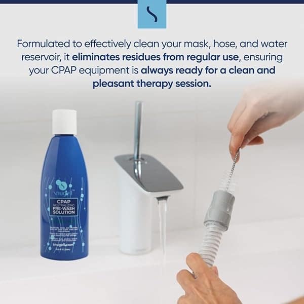 Snugell™ - Solución neutralizante para el lavado de CPAP, paquete de 1 botella, 8 onzas, aroma cítrico fresco - Image 7
