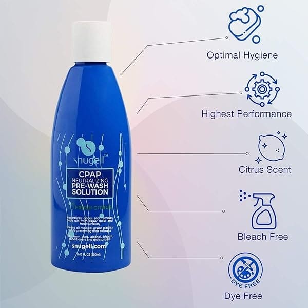 Snugell™ - Solución neutralizante para el lavado de CPAP, paquete de 1 botella, 8 onzas, aroma cítrico fresco - Image 9