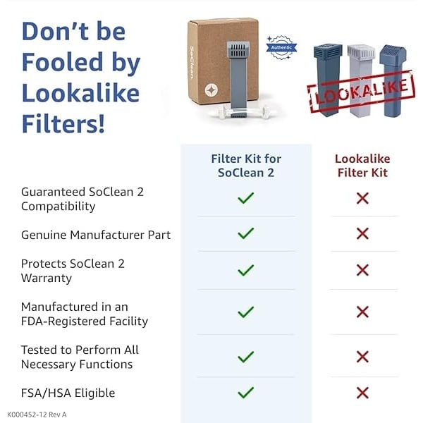 SoClean - Kit de filtro de cartucho de repuesto original para máquinas SoClean 2 | Incluye un cartucho de filtro y una válvula de retención, pieza original auténtica con garantía completa | Embalaje - Image 3