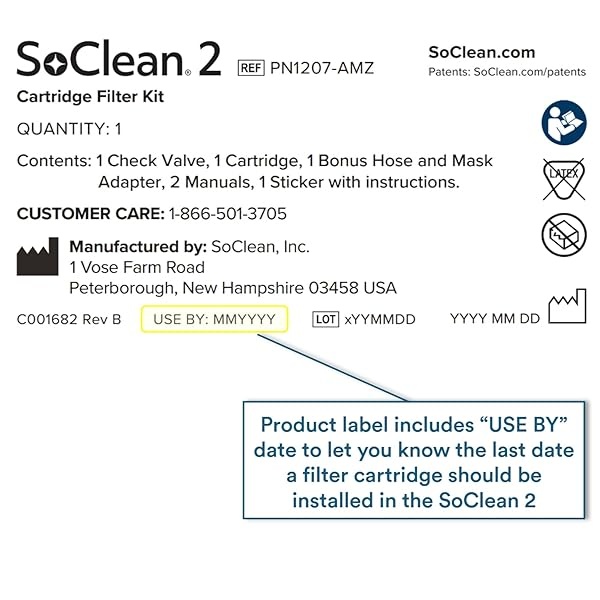 SoClean - Kit de filtro de cartucho de repuesto original para máquinas SoClean 2 | Incluye un cartucho de filtro y una válvula de retención, pieza original auténtica con garantía completa | Embalaje - Image 10