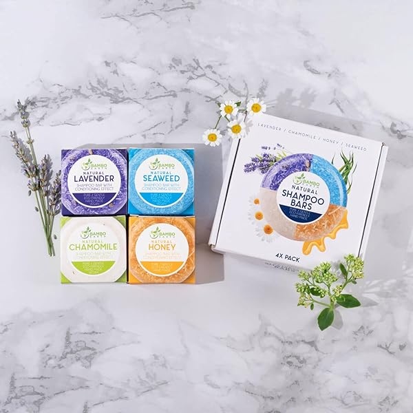 Solid Shampoo Bar And Conditioner Effect Hair Soap - 4 Pack 100% Organic Shampoo Bars For Hair With All Natural Plant Based Essential Oils And Eco Fri - Image 3