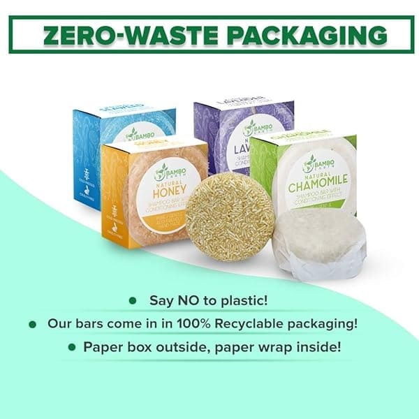 Solid Shampoo Bar And Conditioner Effect Hair Soap - 4 Pack 100% Organic Shampoo Bars For Hair With All Natural Plant Based Essential Oils And Eco Fri - Image 5