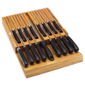 Soporte para cuchillos, juego de cuchillos y cajones de almacenamiento para 16 cuchillos