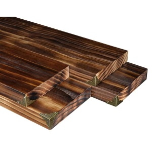 Soroel Estantes flotantes pequeños de madera maciza, color marrón, juego de 4 estantes rústicos con soportes gruesos y anchos, estilo vintage, para decoración de baño, dormitorio, baño, almacenamiento, 16 pulgadas