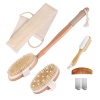 Spclsim Juego de cepillos de baño, cepillo de ducha, cepillo de cuerpo, cepillo de espalda, exfoliante natural, esponja de lufa, esponja de ducha, puf para mujeres y hombres, exfoliante suave, mejora tu circulación