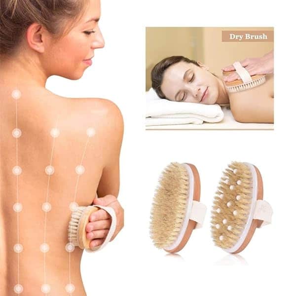 Spclsim Juego de cepillos de baño, cepillo de ducha, cepillo de cuerpo, cepillo de espalda, exfoliante natural, esponja de lufa, esponja de ducha, puf para mujeres y hombres, exfoliante suave, mejora tu circulación - Image 4