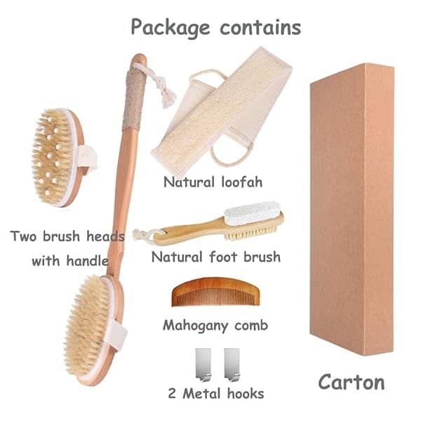 Spclsim Juego de cepillos de baño, cepillo de ducha, cepillo de cuerpo, cepillo de espalda, exfoliante natural, esponja de lufa, esponja de ducha, puf para mujeres y hombres, exfoliante suave, mejora tu circulación - Image 7