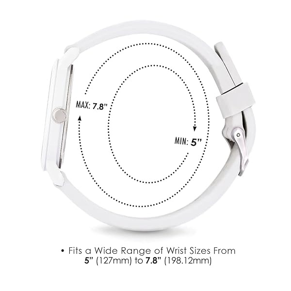 Speidel Original Scrub Reloj – Colores de exfoliación médicos, esfera fácil de leer, segunda mano, resistente al agua, Blanco con funda blanca. - Image 6
