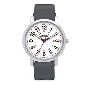 Speidel Original Scrub Watch – colores médicos médicos, esfera fácil de leer, segunda mano, resistente al agua, Gris