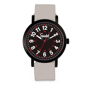 Speidel Original Scrub Watch – colores médicos médicos, esfera fácil de leer, segunda mano, resistente al agua, Gris claro con esfera negra.