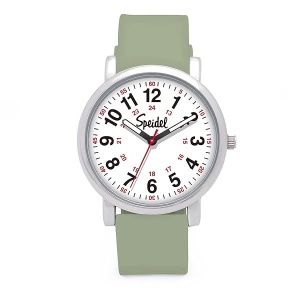 Speidel Original Scrub Watch – colores médicos médicos, esfera fácil de leer, segunda mano, resistente al agua, Verde salvia
