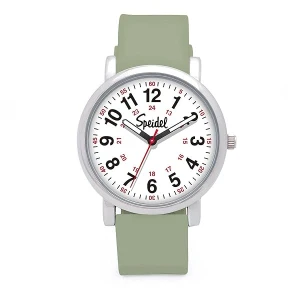 Speidel Original Scrub Watch – colores médicos médicos, esfera fácil de leer, segunda mano, resistente al agua, Verde salvia