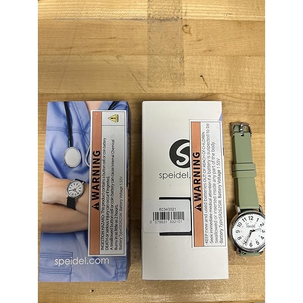 Speidel Original Scrub Watch – colores médicos médicos, esfera fácil de leer, segunda mano, resistente al agua, Verde salvia - Image 8