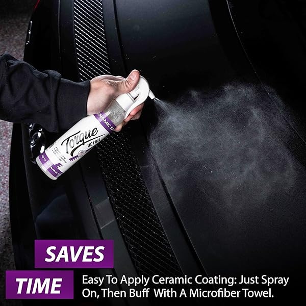 Spray de cerámica con detalle de torsión, fácil de aplicar, spray de revestimiento de cerámica, fórmula de sílice patentada (Nano SiO2) sella y protege la capa transparente del automóvil, protección hidrofóbica y brillo de alto brillo (8 fl. oz (paquete de 2) - Image 4