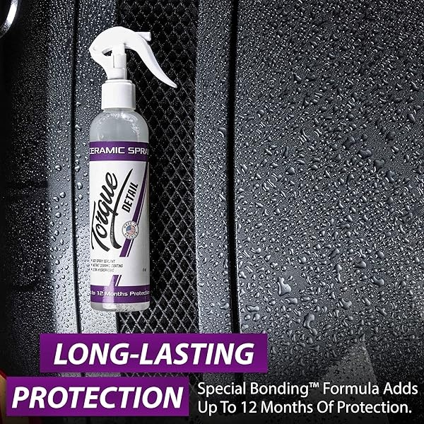 Spray de cerámica con detalle de torsión, fácil de aplicar, spray de revestimiento de cerámica, fórmula de sílice patentada (Nano SiO2) sella y protege la capa transparente del automóvil, protección hidrofóbica y brillo de alto brillo (8 fl. oz (paquete de 2) - Image 6