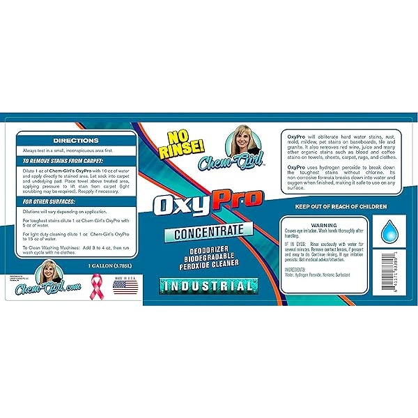 Spray de limpieza de superficies de peróxido concentrado + removedor de manchas y manchas | sin cloro y seguro de color – alfombras, tapicería, lavandería, lechada, áreas de mascotas, agua dura, óxido + más de 1 galón - Image 9