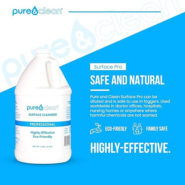 Spray y solución de ácido hipocloroso – Limpiador multiusos con agua electrolizada – 525 ppm HOCL Suministros de limpieza de grado hospitalario – Spray hipocloroso seguro – Limpiador de superficies múltiples por Pure & Clean - Image 6