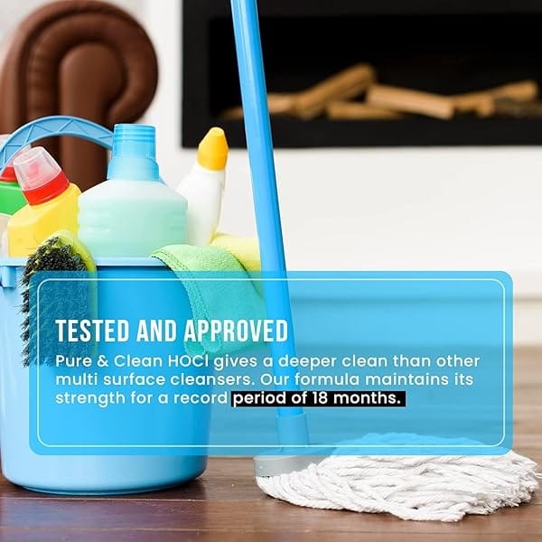 Spray y solución de ácido hipocloroso – Limpiador multiusos con agua electrolizada – 525 ppm HOCL Suministros de limpieza de grado hospitalario – Spray hipocloroso seguro – Limpiador de superficies múltiples por Pure & Clean - Image 7