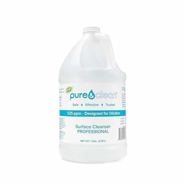 Spray y solución de ácido hipocloroso – Limpiador multiusos con agua electrolizada – 525 ppm HOCL Suministros de limpieza de grado hospitalario – Spray hipocloroso seguro – Limpiador de superficies múltiples por Pure & Clean