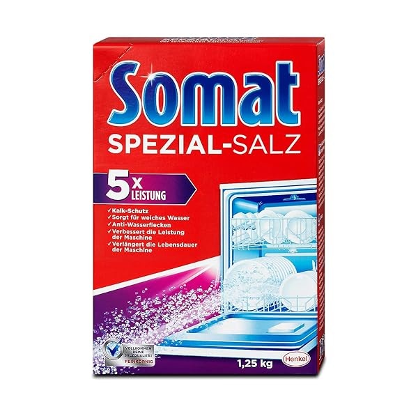 Suavizante de agua salada para lavaplatos Somat, especial sal de grano grueso – Protección de lima, asegura agua suave, antimanchas de agua, prolonga la vida útil del lavaplatos, 1,2 kg, Paquete-de-2, 2.00 - Image 3