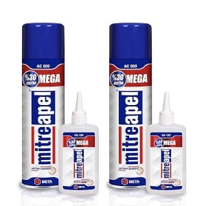 Super CA Glue (2 x 4.5 oz.) with Spray Adhesive Activator (2 x 16.9 fl oz.) Ca Glue with Activator for Wood, Plastic, Metal, Leather, Ceramic - Cyanoacrylate Glue for Crafting&Building (2 Pk)