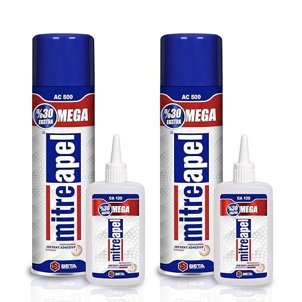 Super CA Glue (2 x 4.5 oz.) with Spray Adhesive Activator (2 x 16.9 fl oz.) Ca Glue with Activator for Wood, Plastic, Metal, Leather, Ceramic - Cyanoacrylate Glue for Crafting&Building (2 Pk)