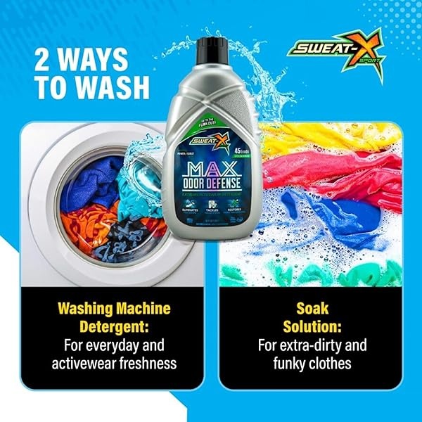 Sweat X Sport Max Odor Defense Extreme Detergente para ropa deportiva - Image 4