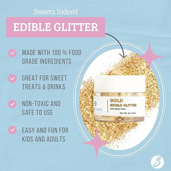 Sweets Indeed Sprinklefetti - Purpurina comestible (dorado) - Image 3
