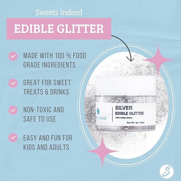 Sweets Indeed Sprinklefetti - Purpurina comestible (plata) - Image 3