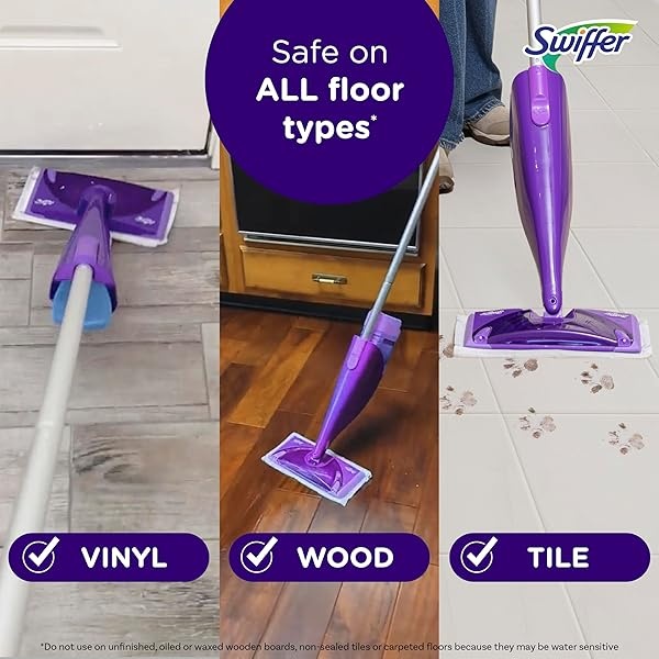 Swiffer WetJet - Kit de limpieza de mopa para suelos y madera dura y pulverizador, incluye: 1 mopa eléctrica, 10 almohadillas, solución de limpieza, pilas - Image 5