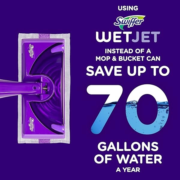 Swiffer WetJet - Kit de limpieza de mopa para suelos y madera dura y pulverizador, incluye: 1 mopa eléctrica, 10 almohadillas, solución de limpieza, pilas - Image 9