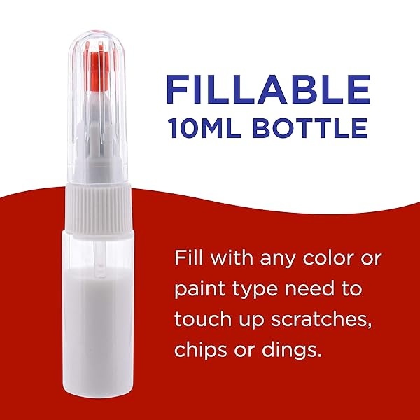 TCP Global - Bolígrafos aplicadores de retoque de pintura 2 en 1 rellenables (caja de 12) - cepillo para polvo de punta fina de precisión - Botella de 10 ml, bola de mezcla, arreglar chips de pintura, - Image 5