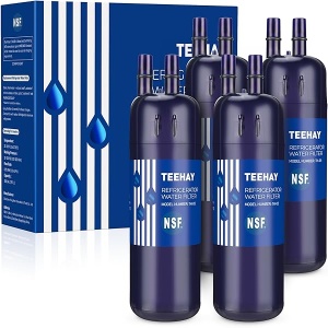 TEEHAY KAD1RXD1 - Reemplazo de filtro de agua, compatible con KitchenAid - Filtro de hielo y agua para nevera, KAD1RXD1 (PURPLE, 4 unidades)